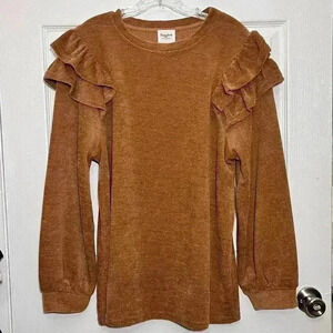 NWOT HAYDEN L.A. Ruffle Shoulder Caramel Knit Top | size 1XL